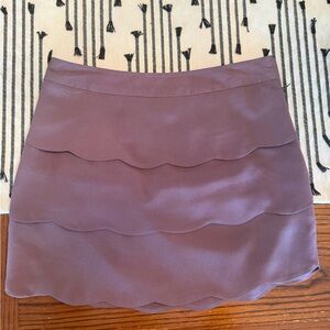 Naked Zebra Mauve Scalloped Tier Mini Skirt